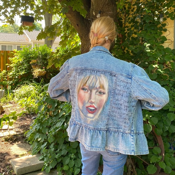 Handpainted Taylor Swift Jean Jacket - Picture 3 of 8